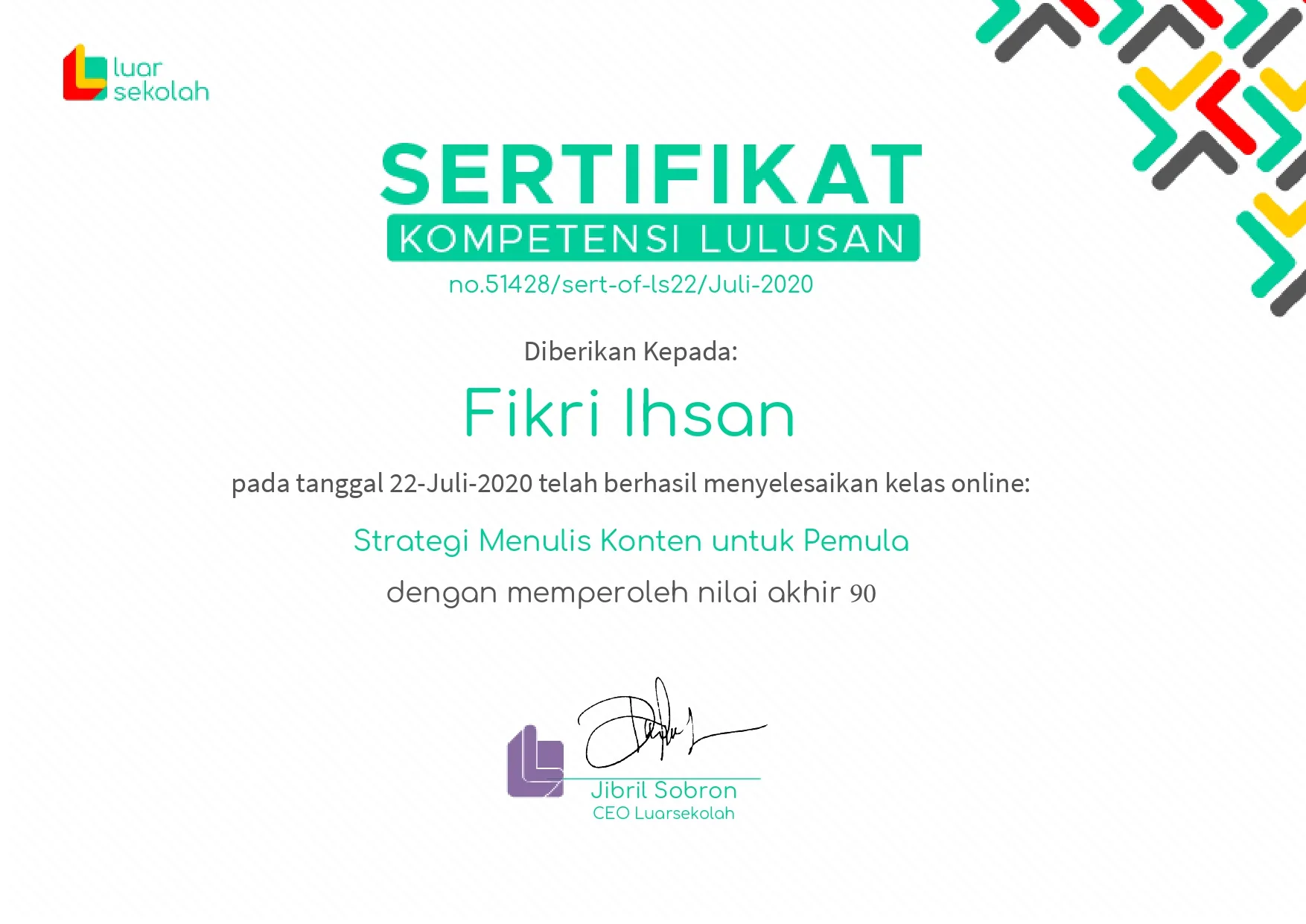 certificate